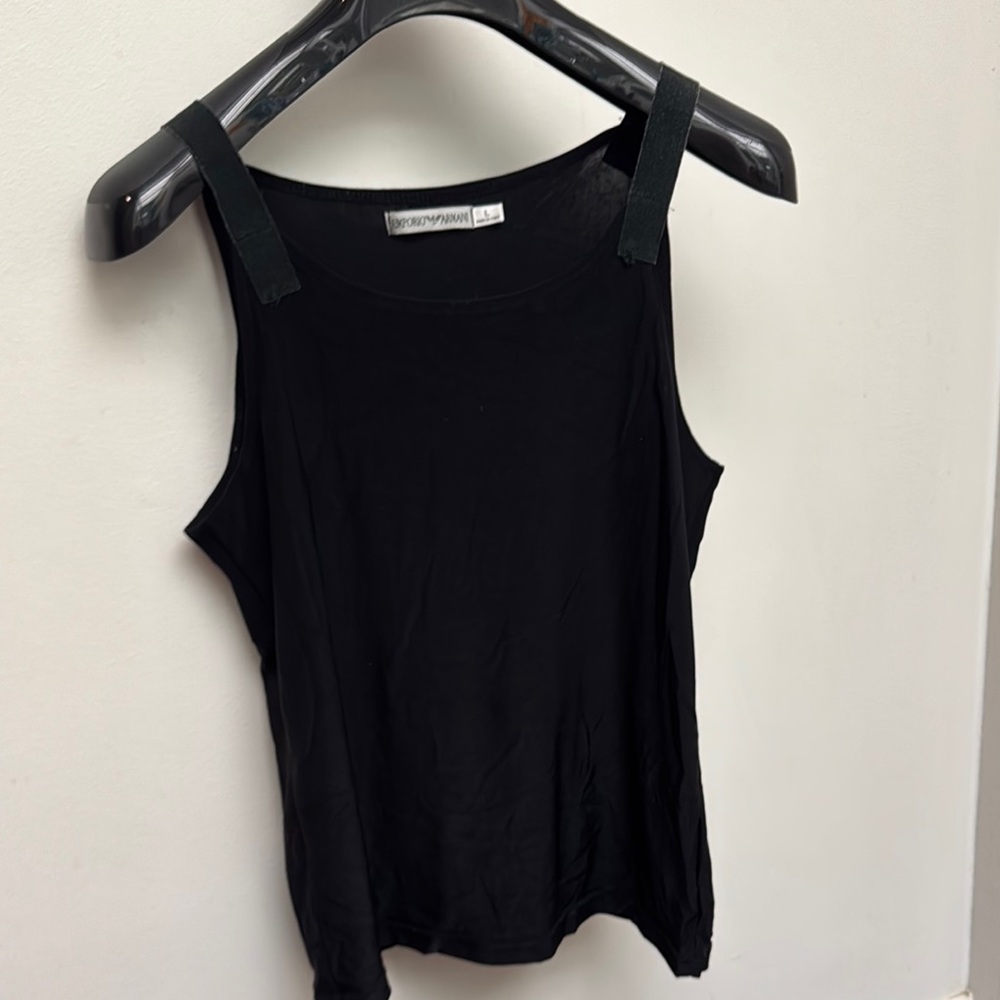 Vintage crop Emporio Armani Black Fitted Tank Top Slim L